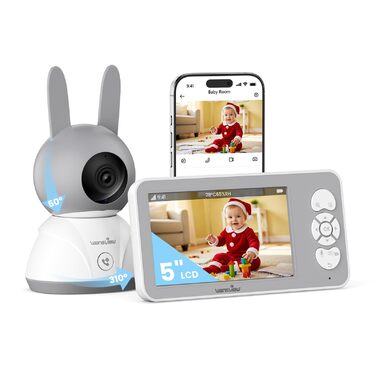 Відеоняня Wansview з камерою 1080P, Wi-Fi 2.4/5 GHz, нічна зйомка, датчик руху/звуку, двосторонній зв'язок, відстеження, контроль температури