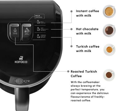 Турецька кавоварка, машина для підігріву молока, 5 осіб, повністю автоматична кавоварка, турецький мокко з молоком, гарячий шоколад, розчинна кава з молоком, підігріте молоко (антрацит)