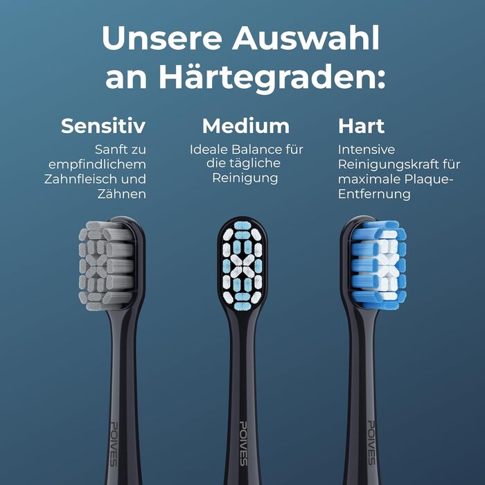 Електрична зубна щітка POIVES P1 Pro з датчиком тиску, 72000 рухів, 4 роки гарантії, 111 днів без ризику, тривалий час роботи акумулятора, колір: Midnight Blue