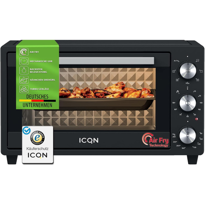 Міні-піч ICQN 20L з конвекцією, грилем та таймером, 1500W, IQ M2051R02N