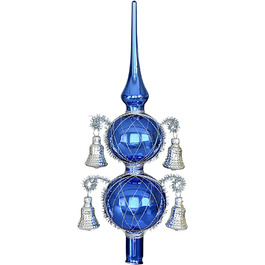 Ялинкова іграшка Jingle Bells Lauscha королівського синього кольору з 4 дзвіночками