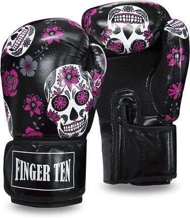 Боксерські рукавички FINGER TEN жіночі 10 унцій чорні