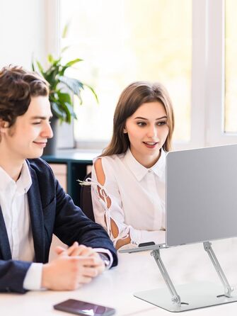 Підставка для ноутбука на стіл Soundance, чорна, регульована висота, металева, 10-15.6 дюймів