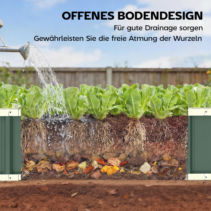 Підвищене грядка зі сталі, квітник з засувками, захищене грядка з відкидною конструкцією, 136 x 52 x 31 см, світло-зелений