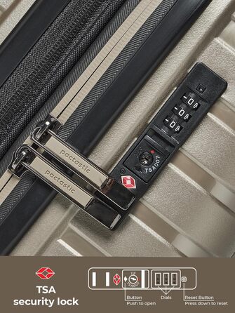 Набір валіз Pactastic 3 шт. з поліпропілену | Розширюваний, з TSA-замком та 4 колесами | Для жінок та чоловіків (Collection 04) Champaign Metallic