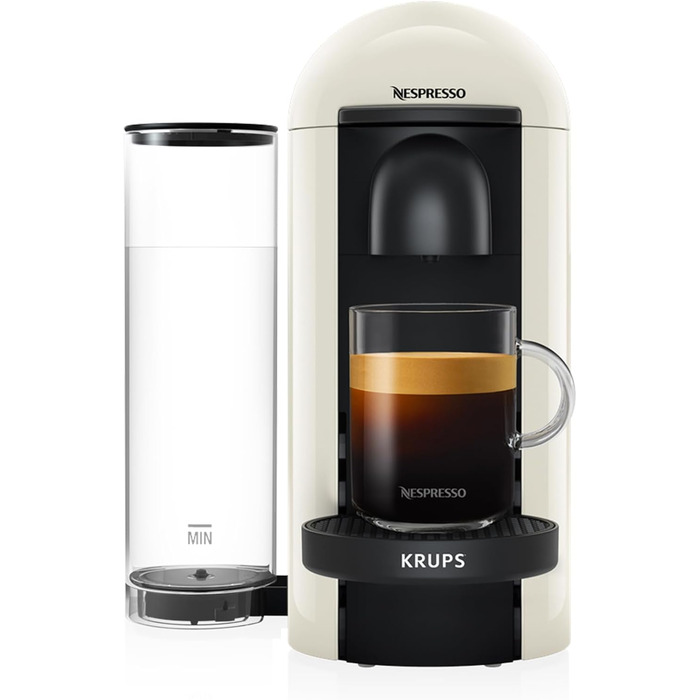Кавомашина Nespresso Vertuo Plus Krups, автоматичне розпізнавання капсул, білий колір, XN9031