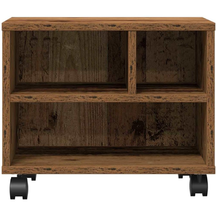 Підставка для принтера на колесах з полицями, білий ДСП, для офісу та робочого кабінету