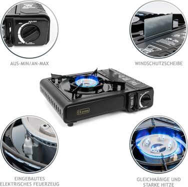 Газовий набір Greenpoint: газовку + 8 балончиків для кемпінгу (у валізі)