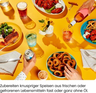 Фритюрниця повітряна CHEFMAN з подвійним кошиком 5.6L, цифрове управління, чорна