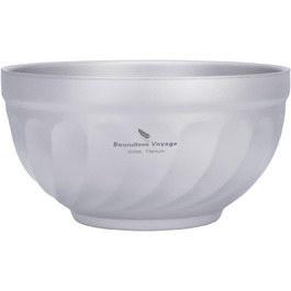 Титанові миски iBasingo з подвійними стінками 500мл та 800мл: для вівсянки, їжі, рису, супу. Легкі, портативні, металеві миски для кемпінгу та відпочинку на природі. Модель Ti1169t