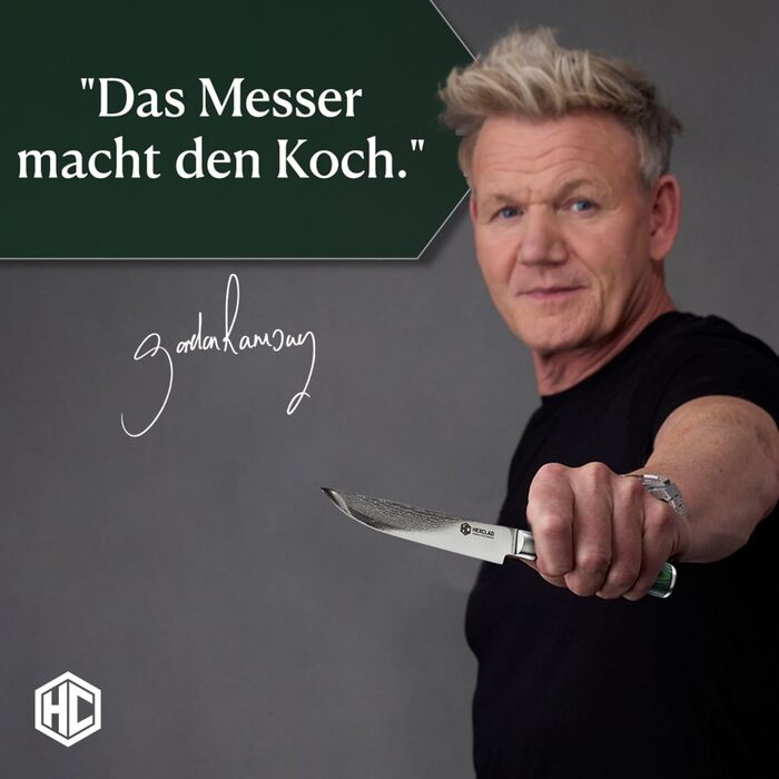 Набір ножів HexClad Essential, 6 предметів: японські леза з нержавіючої сталі Damast, Full Tang, ручки з Pakkaholz