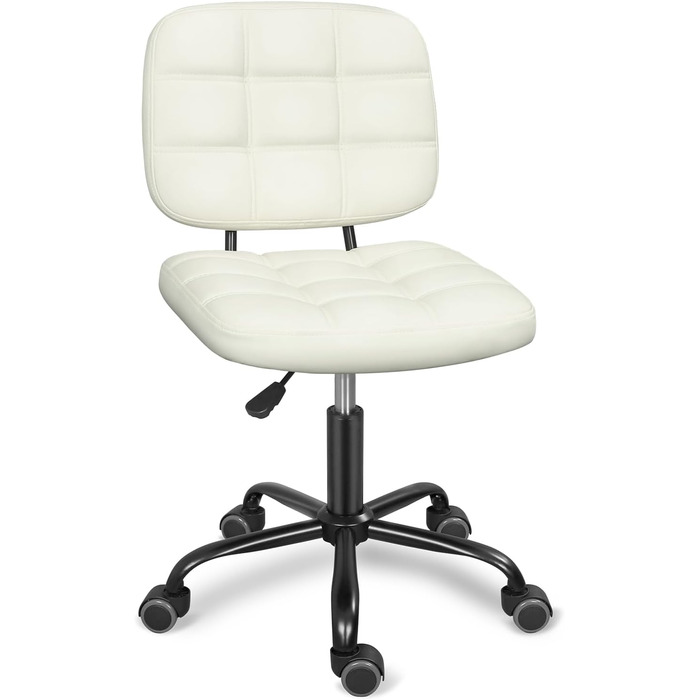 Офісний стілець без підлокітників Leader Accessories - регульована висота, ергономічний, для дому та офісу, білий, 86x55 см, до 120 кг