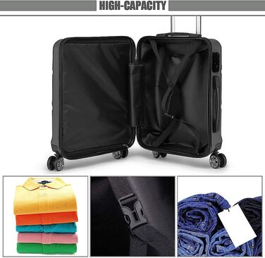 Кейс для перенесення kono схвалений авіакомпанією 20-дюймовий жорсткий чохол для перенесення багажу (ABS) дорожній чемодан сумки Grau