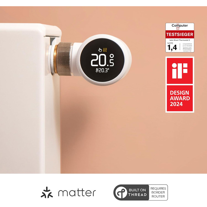 tado Smartes Heizkörperthermostat X – Набір з 3 шт., керування опаленням через додаток (Alexa, Siri, Google Assistant), енергозбереження, проста установка
