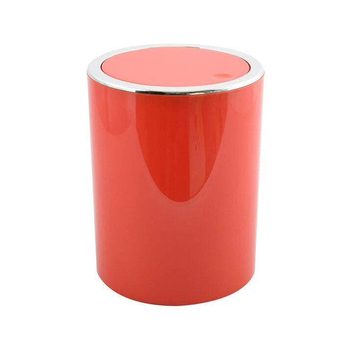 Серія MSV для ванної кімнати Aspen Design косметичне відро педальне відро для ванної з поворотною кришкою відро для сміття з поворотною кришкою 6 літрів (ØxH) приблизно 18,5 x 26 см (червоний)