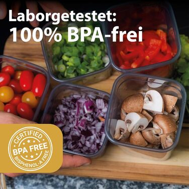 Герметичні контейнери для зберігання продуктів [набір 12 шт], антрацит - Складаються, економія місця для кухні, банки для круп, контейнери для їжі, набір 12 шт (12x1500 мл)