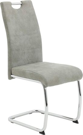 Крісло-гойдалка Hela Tische Flora, кухонне, сіре, з металевим каркасом, 42x57x98 см