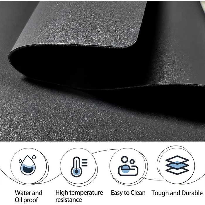 Набір столових серветок, термостійкі, миючі, для кухні, обіднього столу, декор, чорні, 6 шт.