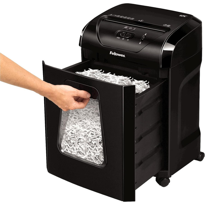 Fellowes знищувач паперу Powershred FS-12C: 12 листів, перехресний шредер, 19 л контейнер, для офісу та дому, знищення кредитних карт, білий