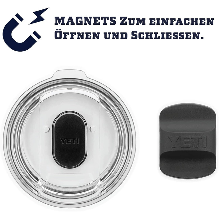 Термокружка YETI Rambler, нержавіюча сталь, з кришкою MagSlider, чорна, 10 oz (296 мл)