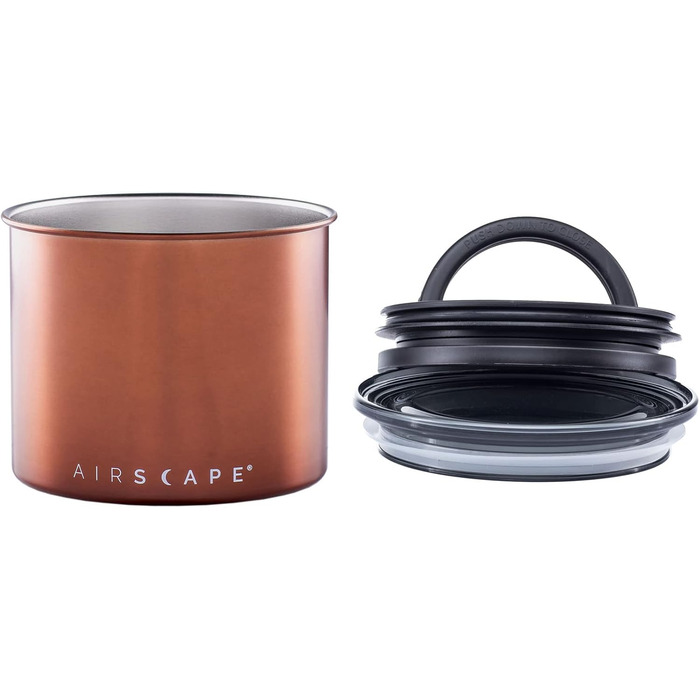 Контейнер для кави Airscape Planetary Design, нержавіюча сталь, кулінарне зберігання, герметичний, невеликий, мідний