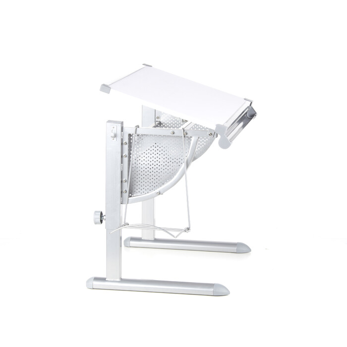 Дитячий стіл BELIA регульований по висоті та куту нахилу, білий / сріблястий, hjh OFFICE