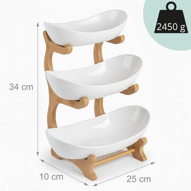 Підставка для рослин Relaxdays з бамбука, 3 яруси