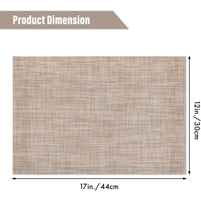 Набір підставок під тарілки Winknowl, 8 шт., плетіння, вініл, ізоляція, для обіднього столу, миються, зносостійкі, ПВХ, карамель