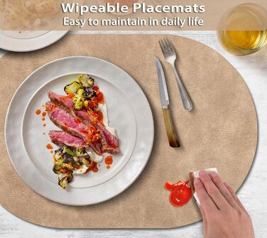 Підставки під тарілки ADRIMER, 6 шт., овал, стійкі до високих температур, водонепроникні, миючіся, 30,5 x 43,2 см, PU, для кухні та обідньої кімнати