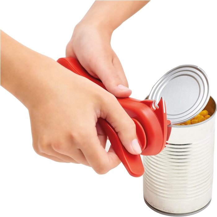 Відкривачка для консерв Kuhn Rikon 5-в-1, чорна: банки, пляшки, кришки, автоматичне захоплення краю, 18 x 9.5 x 6.3 см