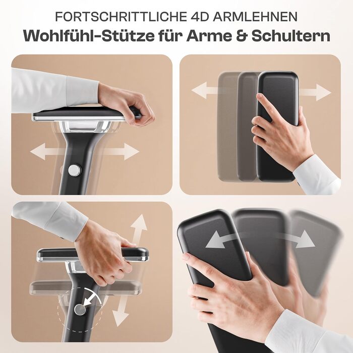 Ергономічне крісло Galahad для офісу та ігор | Крісло для роботи та геймінгу | Міцне крісло до 150 кг (чорний Lancelot)