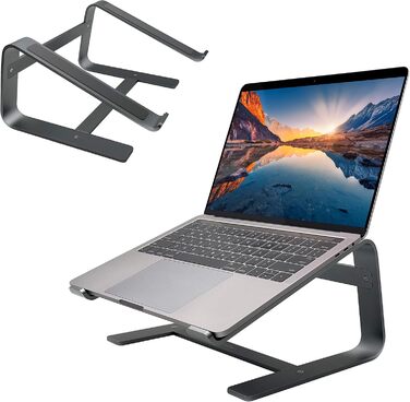 Підставка для ноутбука Macally ASTAND з алюмінію, сумісна з Apple MacBook, MacBook Air, MacBook Pro та іншими ноутбуками 10-17 дюймів. Елегантний дизайн (сірий - space gray)