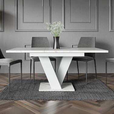 Розсувний кухонний стіл PROROOM FURNITURE Malvi – чорний, 120-160 см, для 4-6 осіб | Легка збірка | Для кухні та їдальні