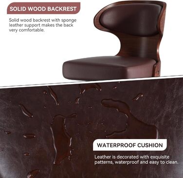 Барний стілець Hawthyhome 4 шт. у наборі, коричневий, з підніжкою та спинкою