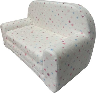 Дитячий розкладний диван FORTISLINE Mini 2в1, 40x78x45 см, для дітей, зі знімним чохлом, поролоновий, мотив Кошеня, плюш зірки