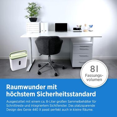 Шредер Genie 440 X II P4: актовий, з автоматичним стартом, 9л, для дому та офісу, зелений