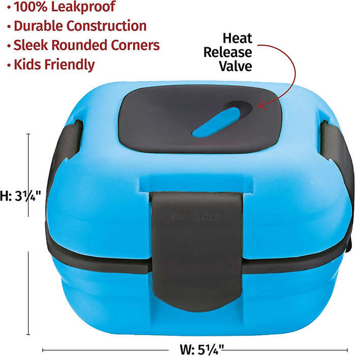 Коробка для сніданку Pinnacle Thermoware для дітей і дорослих, набір з 2 предметів-герметична, з клапаном для відводу тепла і вставкою з нержавіючої сталі-Mi