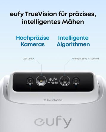 Робот-газонокосилка Eufy E15 без дроту, для саду до 800 м², TrueVision, Smart-навігація, уникнення перешкод, керування через додаток