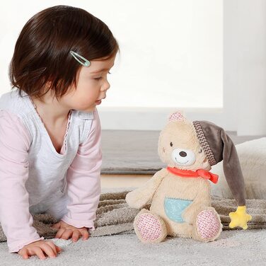 Фен 053029 М'яка іграшка-нічник з вишивкою світиться в темряві і модулем нічного освітлення - для дітей від 0 місяців і старше-Розмір 21 см (ведмідь)