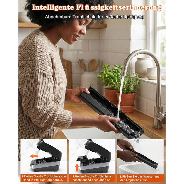 Вакууматор для продуктів 12-в-1 (95 kPa) з подвійним швом, системою Easy-Lock та вбудованим різаком, сріблястий