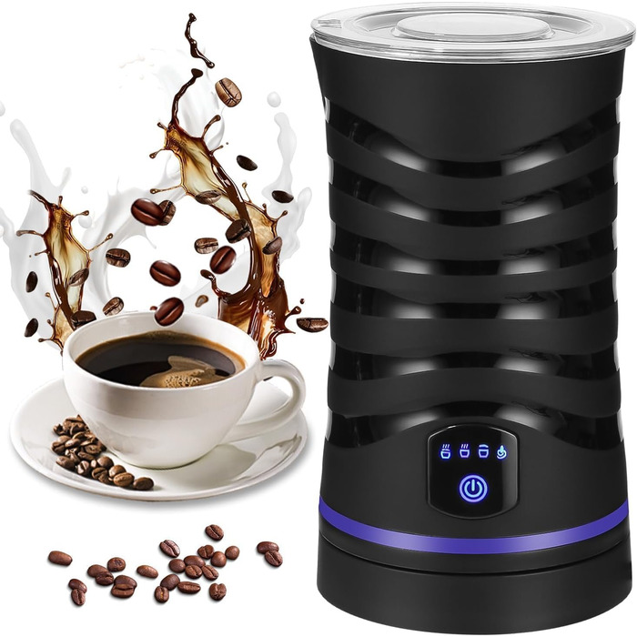 Електричний спінювач молока 4-в-1: гарячий та холодний, для кави та напоїв. Антипригарне покриття, автовимкнення