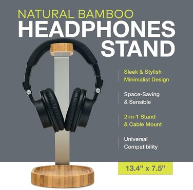 Підставка для навушників Knox Gear з дерева, бамбукова коричнева