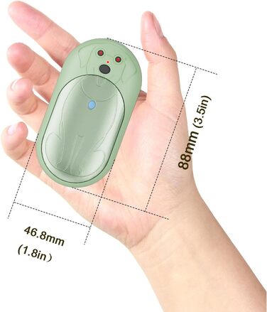 Електричні грілки для рук COTOP 6000mAh, 2 шт. USB-C, 3 режими нагріву, для жінок, чоловіків, дітей, туризму, гірськолижного спорту, зелені