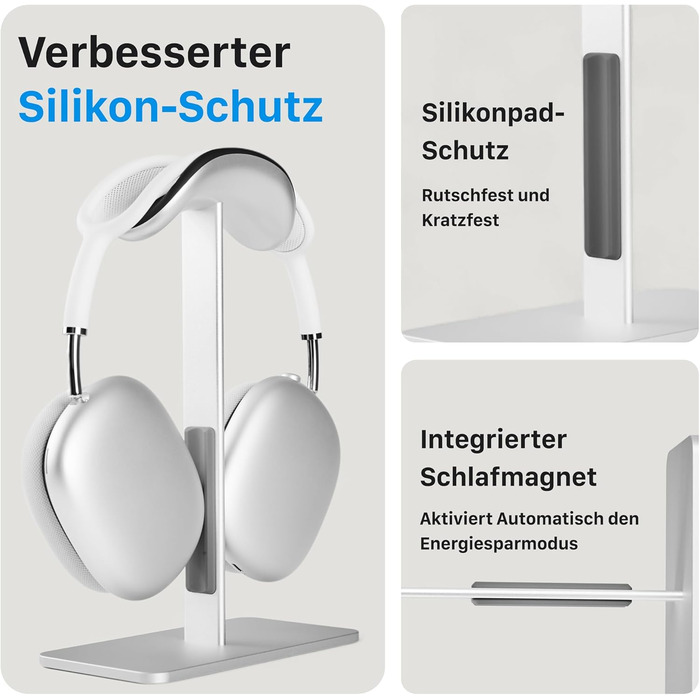 Підставка для навушників AirPods Max, алюміній, з режимом сну, для столу, антиковзаюча, захист від подряпин, сумісна з AirPods Max