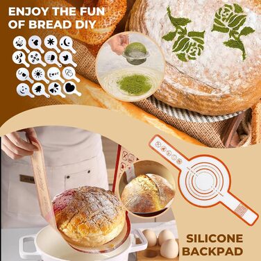 Набір для випікання хліба: 32 предмети, корзини для бродіння, склянка для закваски 730мл, аксесуари для випікання, для початківців та професіоналів