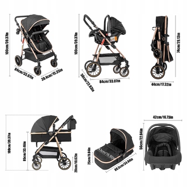 Легкий дитячий візок 3 в 1 Magic ZC, компактна модель