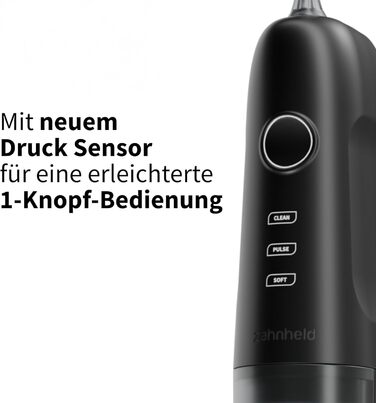 Munddusche AQUADENT A2 | Бездротова | Для дому та в дорогу | Water Flosser | Ефективне очищення міжзубного простору | 3 програми | Чорний