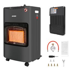 Газовий нагрівач Kohree 4200W з керамічним елементом, 3 рівні захисту, для будинку та кемпінгу, з регулятором тиску газу та шлангом