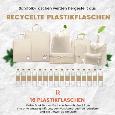 Набір органайзерів для подорожей у валізу з компресією, 8 шт, водонепроникні пакувальні куби для ручної поклажі та рюкзака, бежевий