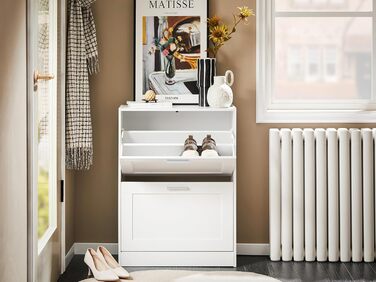 SoBuy FSR137-L-F: Взуттєва шафа/органайзер для взуття, 2 дверцята, 60x115x23 см (білий)